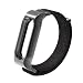 Produktbild Altsommer 13mm für XiaoMI MI-Band 2 Klettverschluss Nylon Loopback mit Metall Schutzhülle Armband Bracelet Armband Gewebtes Nylon Uhrenarmband Ersatzarmband fü Damen Herren (Schwarz)