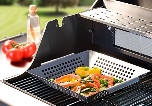 Santos Grillwok rechteckig breit rostfreier Edelstahl – Maße 30,5 x 30,5 x 5,7 cm – Grillkorb, Gemüsekorb, Grillschale - 2