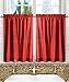 Ellis Curtain Stacey Tailored Tier Pair Curtains, 56" x 24", Red