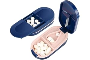 YUUSIKCO Coupe-Comprimé, ecrase Medicament,Séparateur de Comprimés avec Lame, Coupe-pilules pour Petits et Gros Cachets, Séparateur De Pilules Portable pour Fendre Vos Pilules Et Transporter