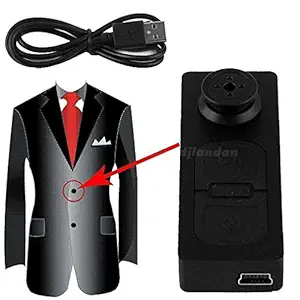 Spy Camera Mini Pocket Button Hidden Spy Video Camera with Motion Detection 1280x480p HD Recording (Black) (Gold) (Black)