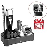 Sminiker 5 in 1 Waterproof Man’s Grooming Kit Hair Clippers Beard Trimmer Dual Shaver Body Trimmer Nose Hair Trimmer Precision Trimmer Rechargeable