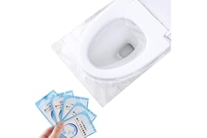JINBAETAD 50 PCS Disposable Toilet Seat Covers Flushable Toilet Seat Covers Waterproof Portable Potty Seat Cover for Kids Pregnant Travel Hospital Public Toilet Hotel Individually Wrapped Pocket Size