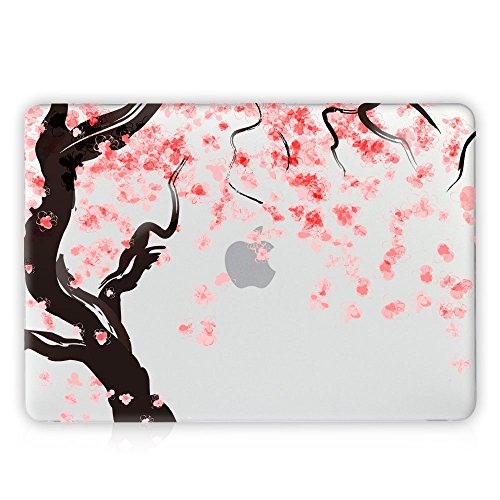 TwoL Kirschbl  ten Plastik Hartschale H  lle f  r MacBook Air 13 Zoll Case Cover  Transparent