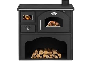 Kamin, vedeldad spis, köksugn, med ugn och kokplatta, ZVEZDA, modell Classic GFS 5,9 kW, ugn från höger [energiklass A]