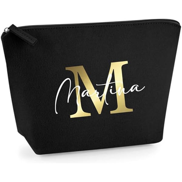 Clutch voor dames, gepersonaliseerde make-uptas met naam van A tot Z
