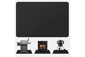 FLASLD - Tapis de Gril Ignifuge Double Face pour cheminée d'intérieur, terrasse et Patio- 91 x 121 cm