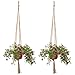 Produktbild 2 x chytaii Kette Netz aus Sackleinen Hängeleuchte Pflanze Korb Blumentopf Kleiderbügel pflanzlich Plant Hanger Holder