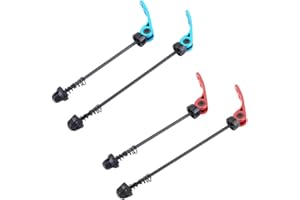 DEZP 2 Pcs Bleu + Rouge Axe Velo Roue Avant Antivol Velo Roue Platt Libération Rapide De Vélo Pour Vélo De Route Vtt Formateur De Cyclisme