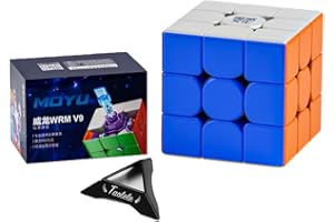 TAOLELE Cubo de Velocidad, MoYu WeiLong WRM V9 3X3 Speed Cube Maglev Versión Magic Cube Profesional Sin Pegatinas Durable y Flexible Puzzle Cube para Niños Adultos Niños y Niñas Regalos