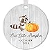 Produktbild qidushop October Baby 2018 Christmas Ornament Our Little Pumpkin Newborn Boy Girl Autumn Infant Son Daughter Holiday Ceramic Keepsake Present to Parents Flat Porcelain