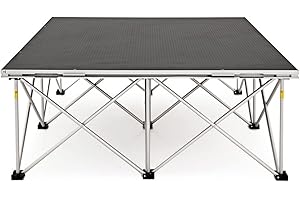 Plateforme de scène modulaire portable 1m x 1m avec 40 cm d'élévateurs en aluminium Gear4music