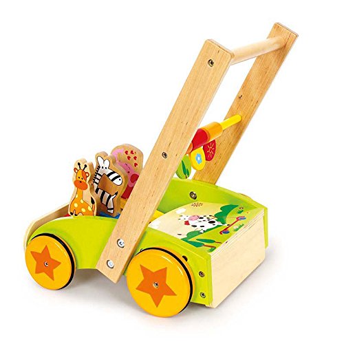 Legler Lauflernwagen Tierparade aus Holz, unterstützt die Kinder bei den ersten Gehversuchen, mit vielen Spielfunktionen für Kinder ab 1 Jahr - 2