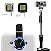 Shopizone® Yunteng Bluetooth Selfie Stick with *3 in 1 Metal Body Mobile Camera Lens* and *Mini Selfie Flash Light* Kit Combo For Apple, Samsung, HTC, Lenovo, Oneplus, Motorola, Nexus, Xiaomi Redmi Note 3, Coolpad Note 3 Plus, Lenovo Zuk Z1 / Vibe k5 RS.790.00