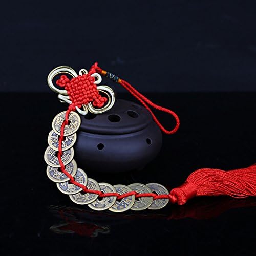 the Chinese Feng Shui Red of Knot five Ancient Coins be representative for Wealth and Health (red 10)