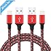 Produktbild Ulinek 2Pak 2m Nylon iPhone Lightning Kabel Ladekabel Verbindungskabel, Lebenslange Garantie, für iPhone X 8 8 Plus 7 7 Plus SE 6 6 Plus 6s 6s Plus 5 iPad iPod Nano 7th Gen (Rot und schwarz)