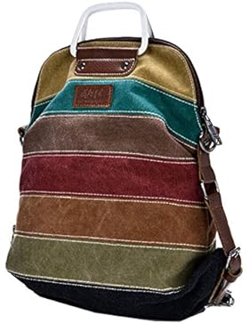 Yan Show Damen Segeltuch Mehrzweck Handtaschen Hit Farbe Rucksack