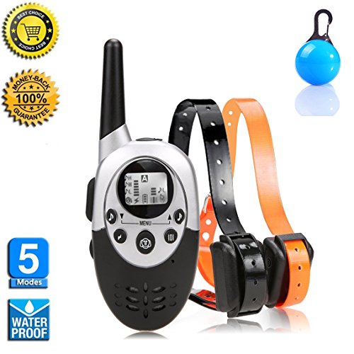 [2017 nuova versione] 1100 Yard impermeabile ricaricabile addestramento a distanza collare cane con bip, vibrazioni e nessuna scossa per 2 cani