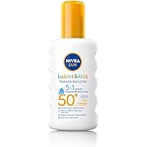 NIVEA SUN SPF50+ &Ccedil;ocuklar ve Bebekler İ&ccedil;in Y&uuml;ksek G&uuml;neş Koruyucu Sprey 200ml,Hassas Cilt,Parf&uuml;ms&uuml;z