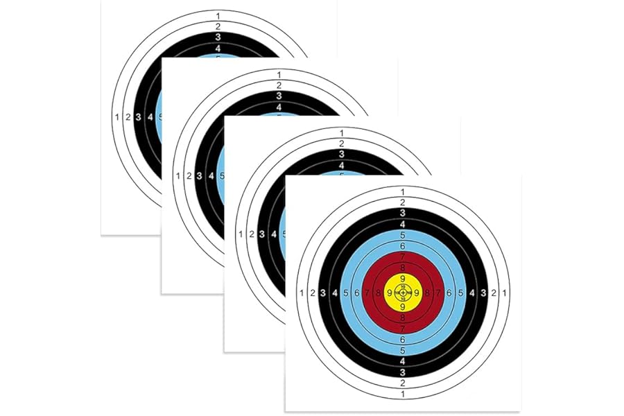 Archery Target Face - 40x40cm Full Ring Arrow Bow Shooting Practice Target Paper, 40 Sheets, Adult & Kids