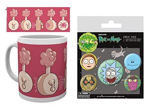 Set: Rick Y Morty, Plumbus Taza Foto (9x8 cm) Y 1 Rick Y Morty, Set De