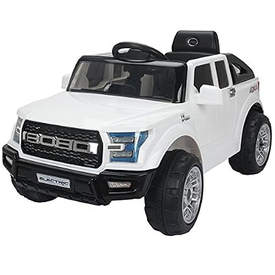 Homcom Voiture électrique 4x4 pour enfants max 5 Km/h 12 V effets sonores et lumineux blanc 22