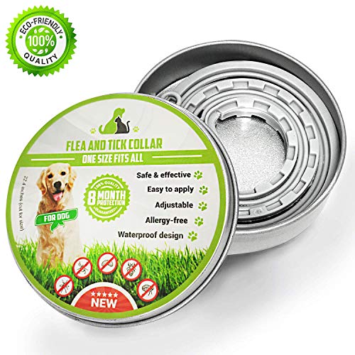 PROZADA Collar Antiparasitario Impermeable para Perros contra Pulgas, Garrapatas y Mosquitos, Tamaño Ajustable e Impermeable para Mascota Pequeño Mediano Grandes(57cm) (1)