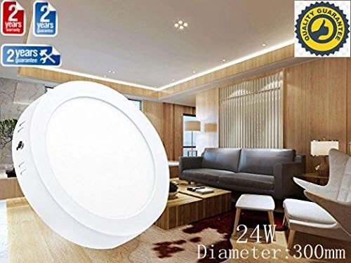 TDRSHINE Round Led Surface Warm White 3000-3500k Super Bright LED Panel Light Ceiling Downlight Lamp Kit with LED Driver AC 85-265V (24W)