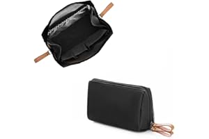 Feliciay Tragbare Kosmetiktasche Damen, kleine Multifunktions-Aufbewahrungstasche, Handtasche Kosmetiktasche，Kosmetik Lagerung für Reise Schlafzimmer, Bad und andere Anlässe (schwarz)