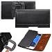 Produktbild Gukas Design Echt Schwarz Premium Quertasche Clip Universal Belt Holster Handy Halfter Leder Schutz Hülle Tasche Gürteltasche mit Magnetverschluss Gürtelclip Gürtelschlaufe Case Für Doro Secure 580 (127) / PhoneEasy 613 611 508 632 631 745 621 612 6030 / Primo 413 365 405 215 / Liberto 650 / Nokia 3720 6303 6700 Classic / 6700C E7-00 6230i 6300 3310 5000 6310i 8210 6210 5140i 5800 6233 108 105 Dual-Sim / Elephone Q 3G WCDMA Smartphone