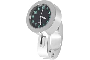 COJJ wasserdichte Universalmotorrad Lenkerhalter beobachten Motorrad Fahrrad Lenker Glow Uhr, Silber.