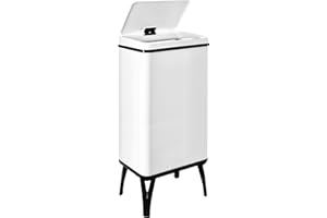 WELL HOME MOBILIARIO & DECORACIÓN Poubelle intelligente avec ouverture automatique ou contact manuel de 50 l, 35,5 x 26 x 83,5 cm, couleur blanche.