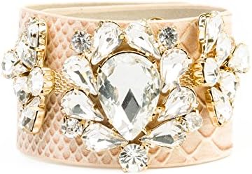 Ladies Metallic Faux Snakeskin Diamond Spring Summer Fashion Charm Bracelet