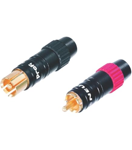 Hicon HI-CM03-NTL/RED - Set di 2 connettori RCA HI-CM03 NTL + RED RCA Phono bianco + rosso da cavo estivo | HI-CM03-NTL/RED