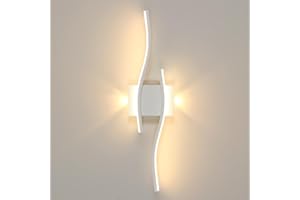 Comely Apliques de Interior LED, 20W 2250LM Lámpara de Pared Blanco Moderna, Luz de Pared de Aluminio para Salón Dormitorio Sala Pasillo Escalera, 3000K Blanco Cálido