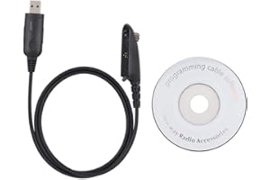 HAKEETA Câble de Programmation USB Talkie Walkie de Remplacement avec Pilote CD Logiciel pour Motorola Radio HT750 HT1250 PRO5150 GP328 GP340 GP380 GP640 GP680 GP960 GP1280 PR860.