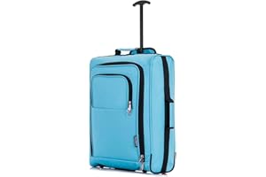 FLYMAX 56x45x25 Easyjet Cabin Bag Hand Luggage Approved Cabin Case Lightweight Suitcase Also Approved for BA Jet 2 1.5kg 57L Royal