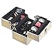 Beautify Professional Small Beige Faux Croc Print Aluminium Beauty Cosmetics & Make Up Case