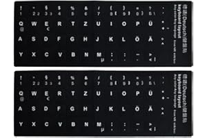 CASILER 2pcs Universal Deutsche Tastaturaufkleber, Computer -Tastatur -Aufkleber Buchstabe Alphabet Für Computer Laptop Notebook Desktop