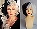 Deluxe Cruella Deville Voluminous Black & White Mid Length Bob Costume Wig
