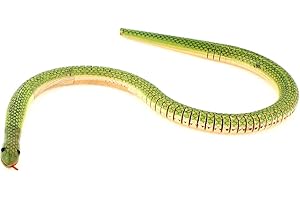 Ruilogod Holz Handcrafted Flexible Wiggle Schlange Tier Spielzeug-Grün-Beige