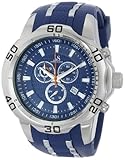Joshua & Sons Chronograph Rugged Power JS50BU für Herren, blaues Zifferblatt, silberfarbenes Gehäuse und Silikon-Band