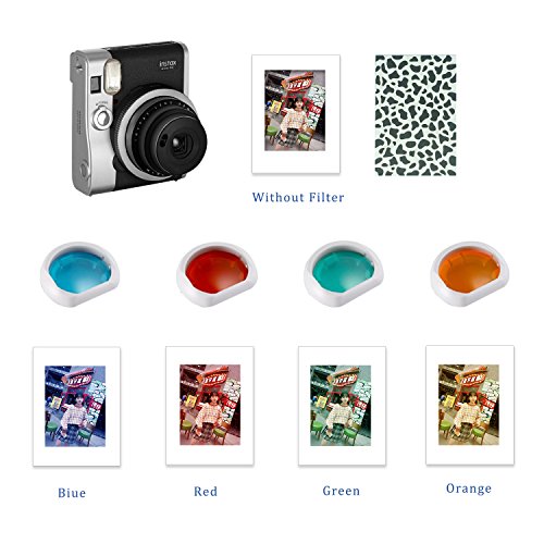 FollowSun 56 en 1 C  mara Accesorios Set para Fujifilm Instax Mini 90 Incluir Caja de la C  mara  Negro   Marcos Diferentes  Libro Album  Filtros de Color  Pegatinas Esquina  Film Pegatinas