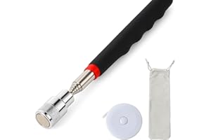 GENERIC Magnetic Pick Up Tool with LED Torch – 35lb Strong Magnet, Extendable Retrieving Stick (82cm), Includes Mini Tape Measure & Pouch, Handy Grabber Tool for DIY, Garage, Car & Gifts for Men