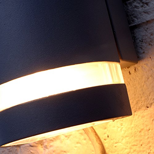 Eco Light Moderne Außenwandleuchte Focus Up- und Downlight, Fassung GU10, IP44 6040 GR - 3