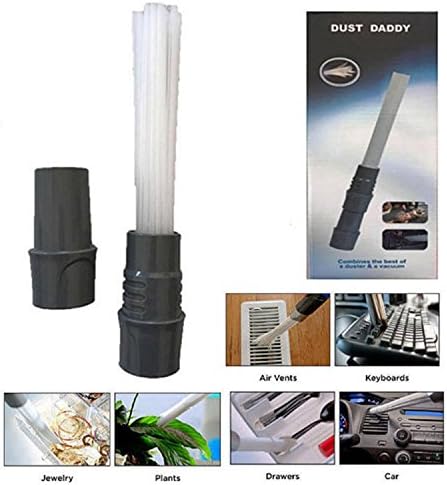 Dust Cleaner Brush - Dust Daddy, Dust Remover Universal Vacuum Attachment Cleaning Tool for Air Vents/Keyboards/Drawers/Car/Crafts/Jewelry/Plants (gray)