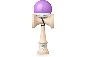 KROM PRO Kendama Originale in Legno per Principianti ed esperti – Pop LOL Lavanda – Gioco di abilità per Esterni e Interni – Giocattolo in Legno con Corda e Palla