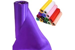 Time to Sparkle 29cmx20m (Purple) Satin Roll Sash Fabric Chair Cover Bows Table Runner Sashes Swags for Wedding Party