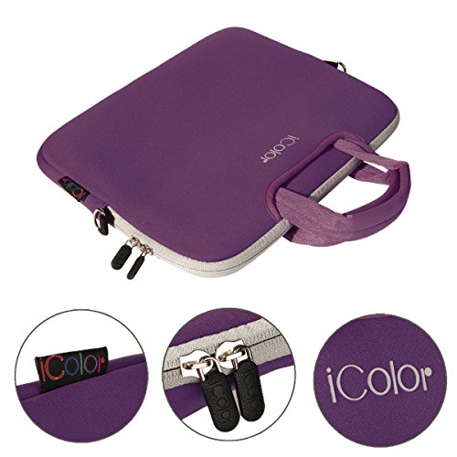 iColor Netbook- und iPad- Tasche Notebooktasche Laptoptasche Schutzhülle für Größe 9,7 10 10,2 Zoll mit Zubehörfach und Schultergurt - 3