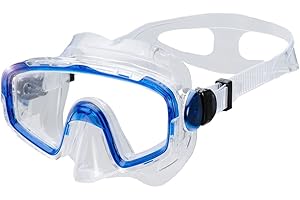 AQUAZON Shark Junior Medium okulary do nurkowania, okulary do pływania, maska do nurkowania dla dzieci, młodzieży w wieku 7-12 lat, szkło hartowane, bardzo wytrzymałe, świetne dopasowanie